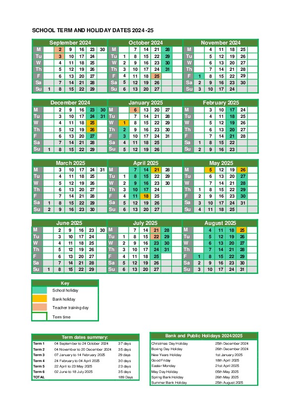 Term dates 2024 25 V2